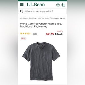 Large LL Bean carefree unshrinkable tee